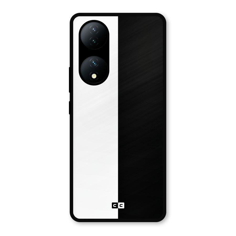 Simple Black White Metal Back Case for iQOO Z7s