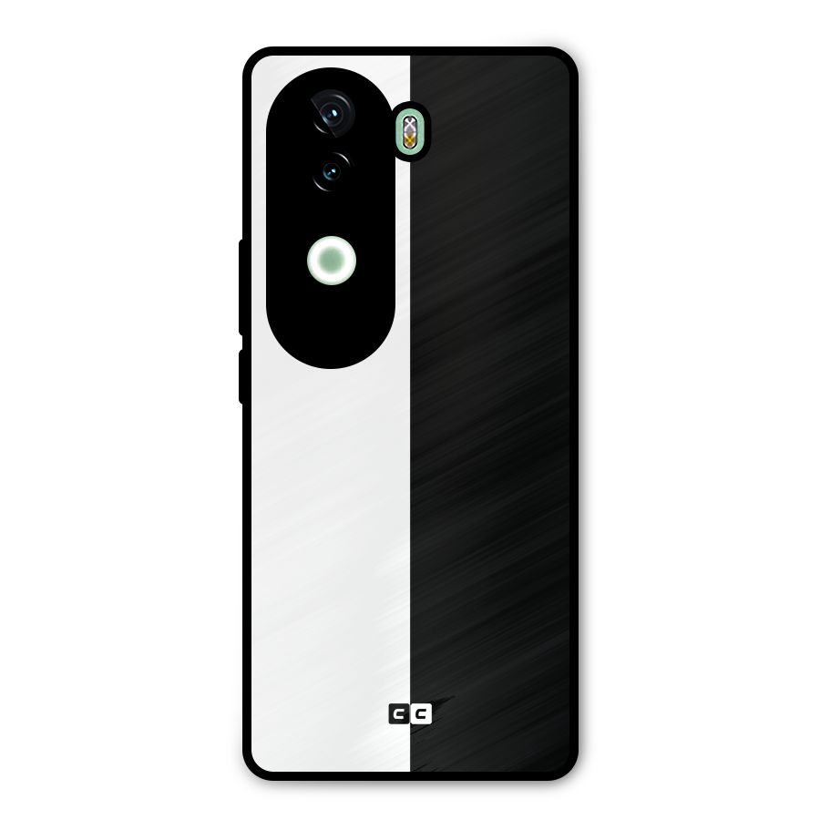 Simple Black White Metal Back Case for iQOO Z9s