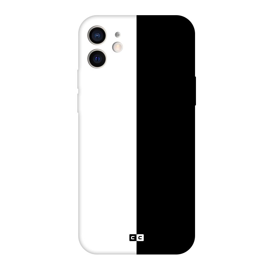 Simple Black White Original Polycarbonate Back Case for iPhone 12