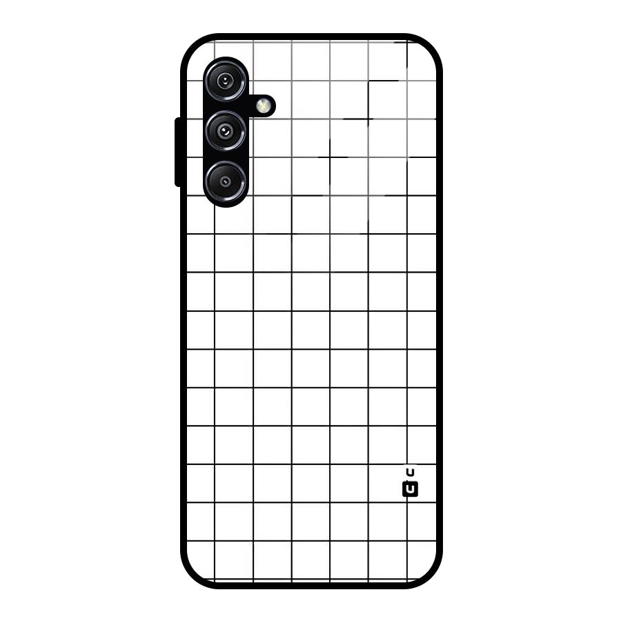 Simple Checks Glass Back Case for Galaxy M34 5G