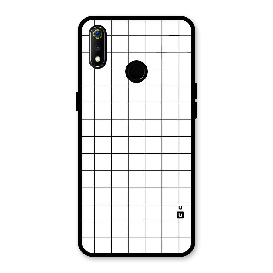 Simple Checks Glass Back Case for Realme 3i