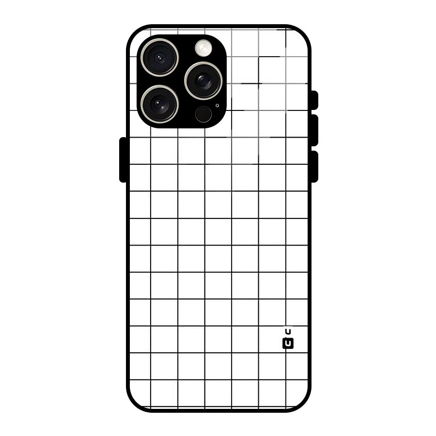 Simple Checks Glass Back Case for iPhone 15 Pro Max