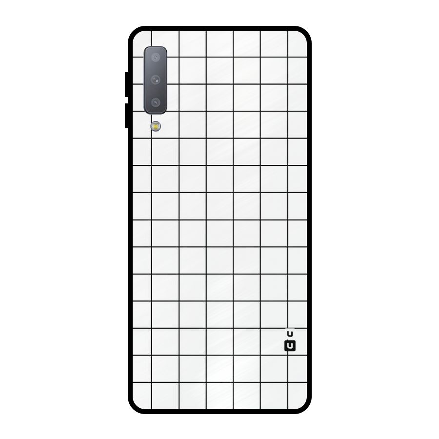 Simple Checks Metal Back Case for Galaxy A7 (2018)