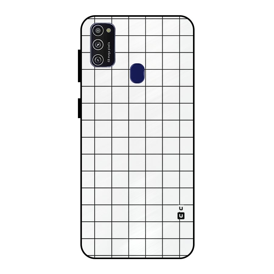 Simple Checks Metal Back Case for Galaxy M30s