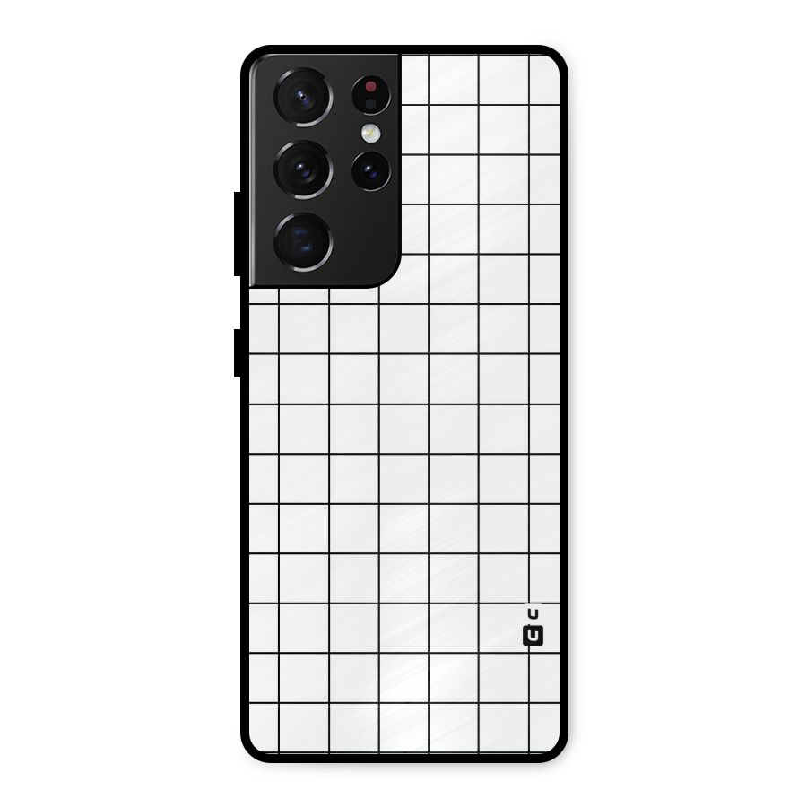 Simple Checks Metal Back Case for Galaxy S21 Ultra 5G