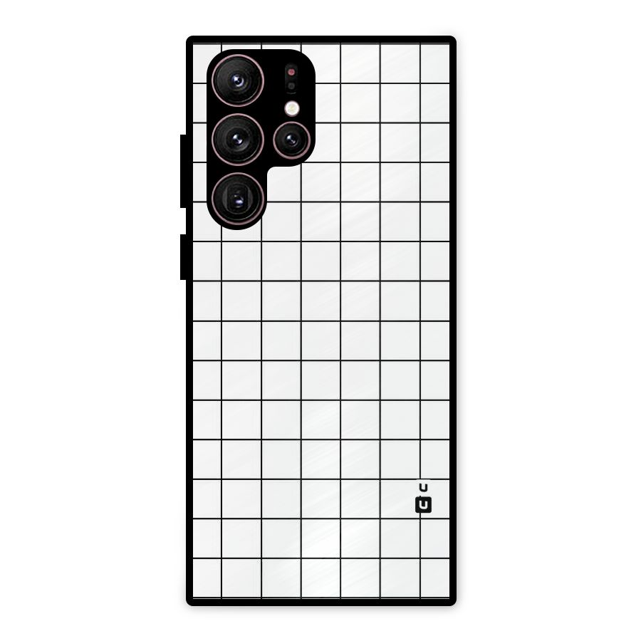 Simple Checks Metal Back Case for Galaxy S22 Ultra 5G