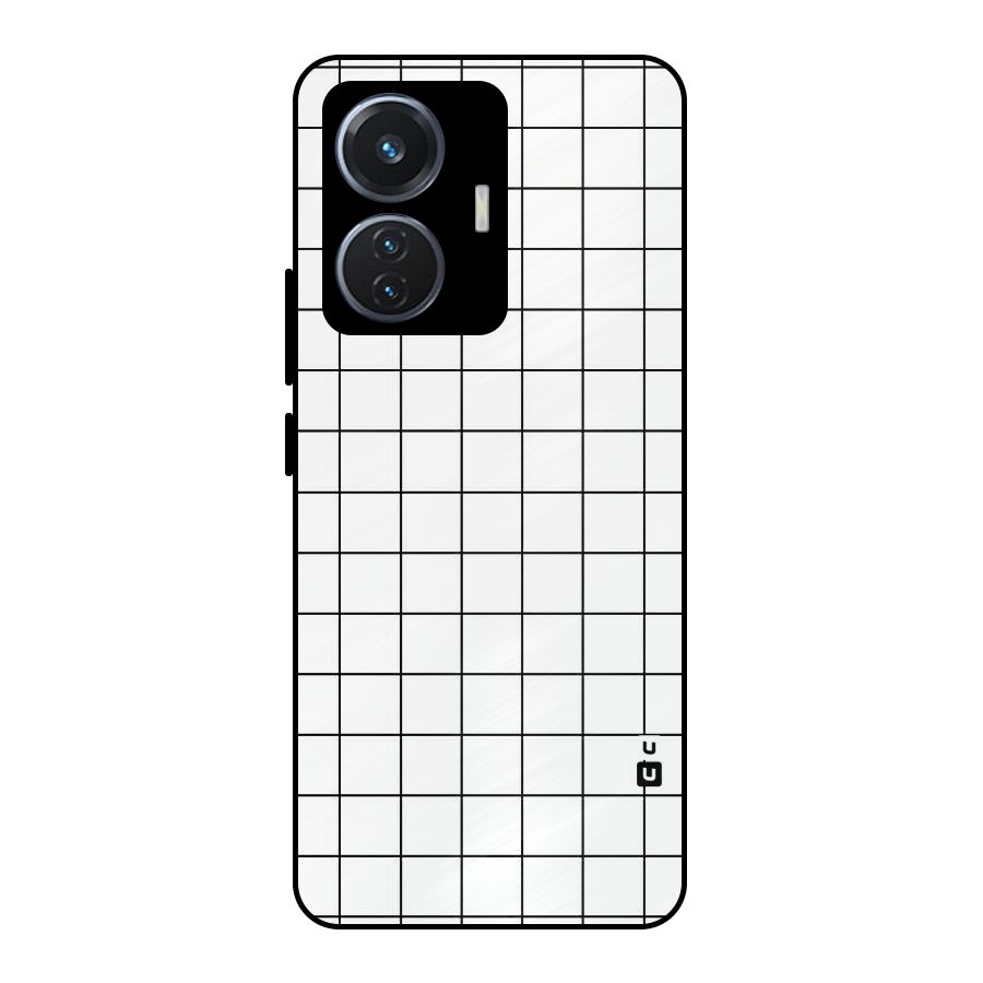 Simple Checks Metal Back Case for Vivo T1 44W