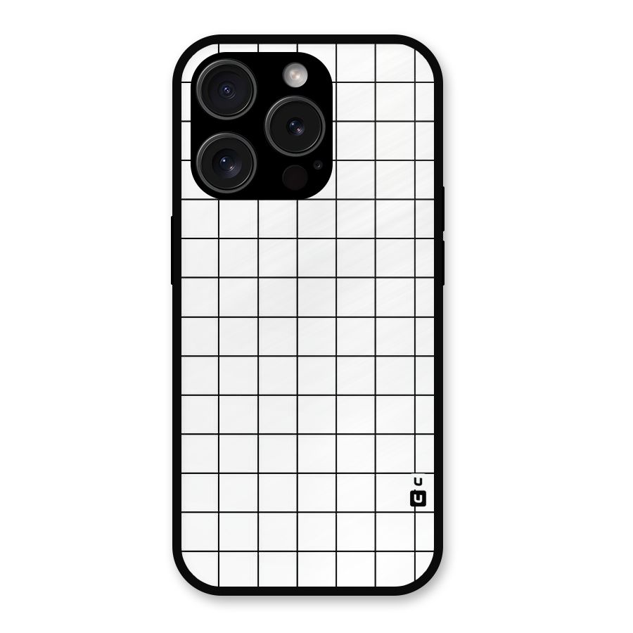Simple Checks Metal Back Case for iPhone 15 Pro