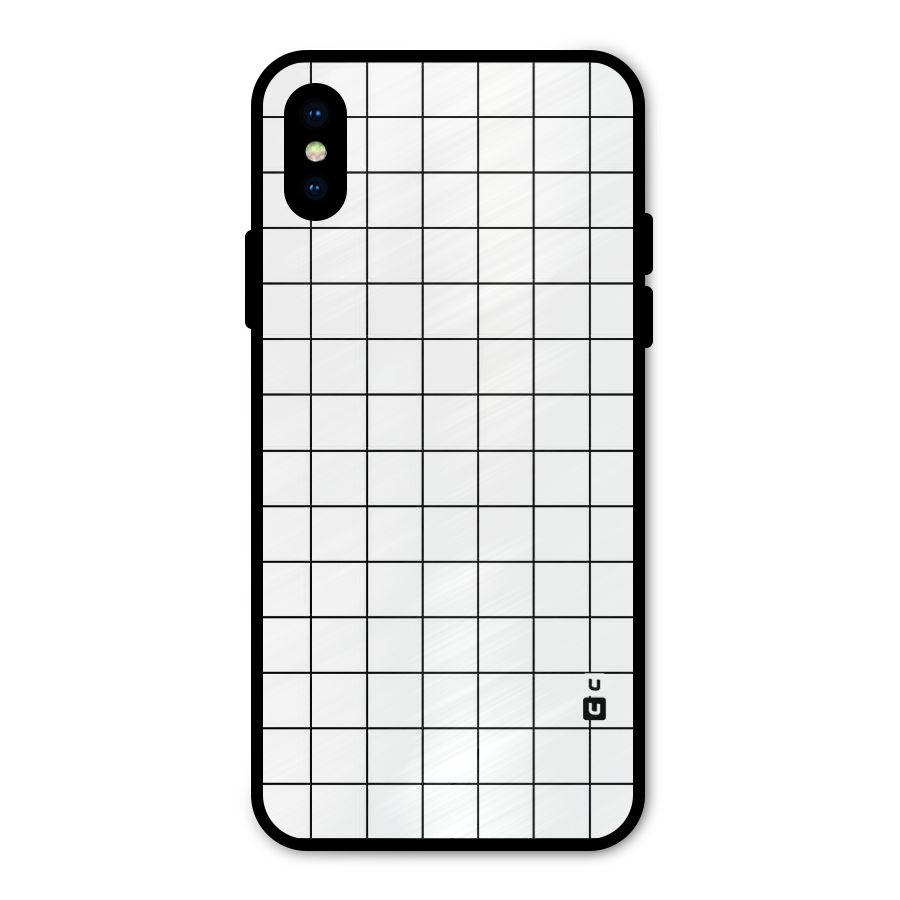 Simple Checks Metal Back Case for iPhone XS