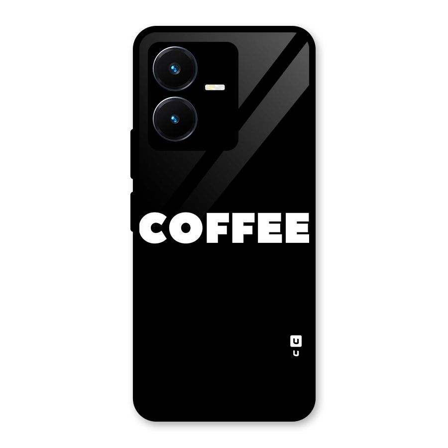 Simple Coffee Glass Back Case for Vivo Y22s