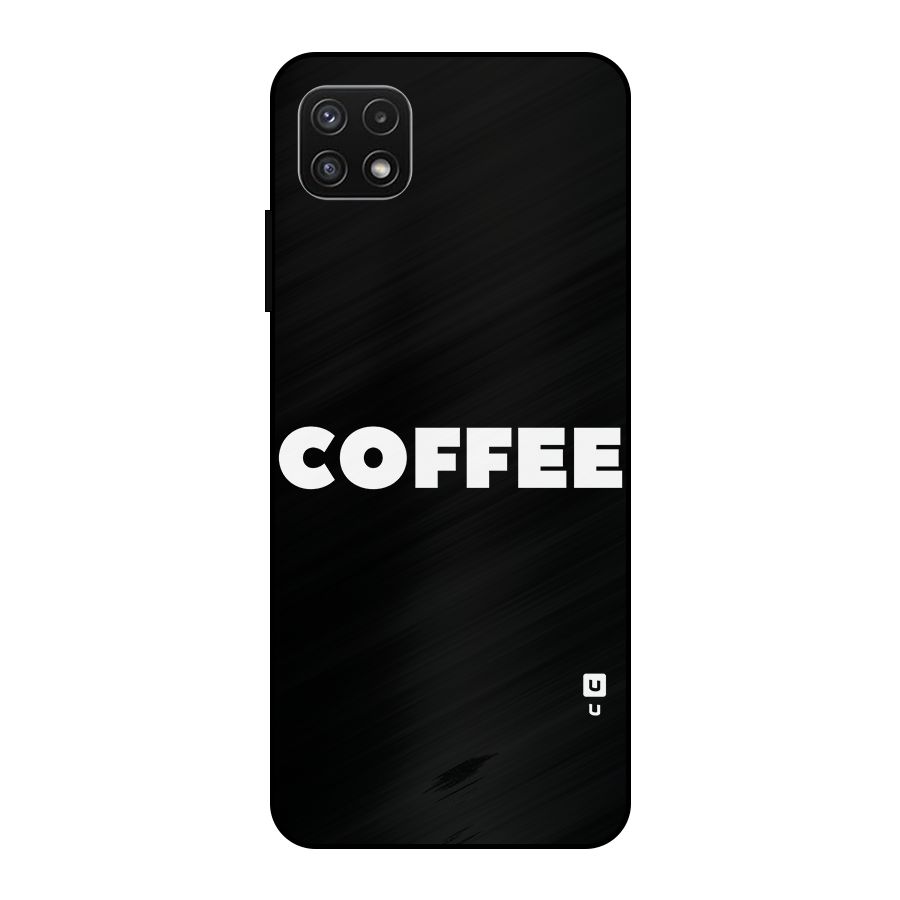 Simple Coffee Metal Back Case for Galaxy A22 5G