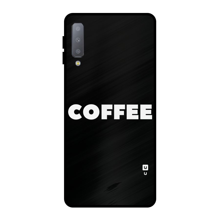Simple Coffee Metal Back Case for Galaxy A7 (2018)