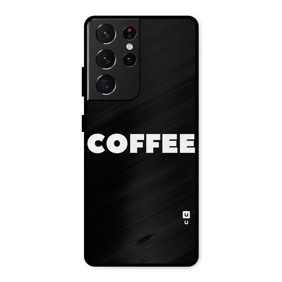 Simple Coffee Metal Back Case for Galaxy S21 Ultra 5G