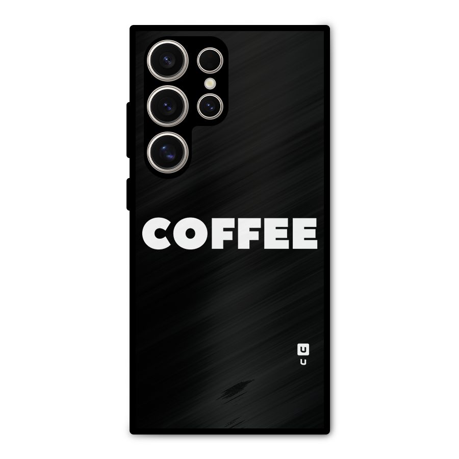 Simple Coffee Metal Back Case for Galaxy S24 Ultra