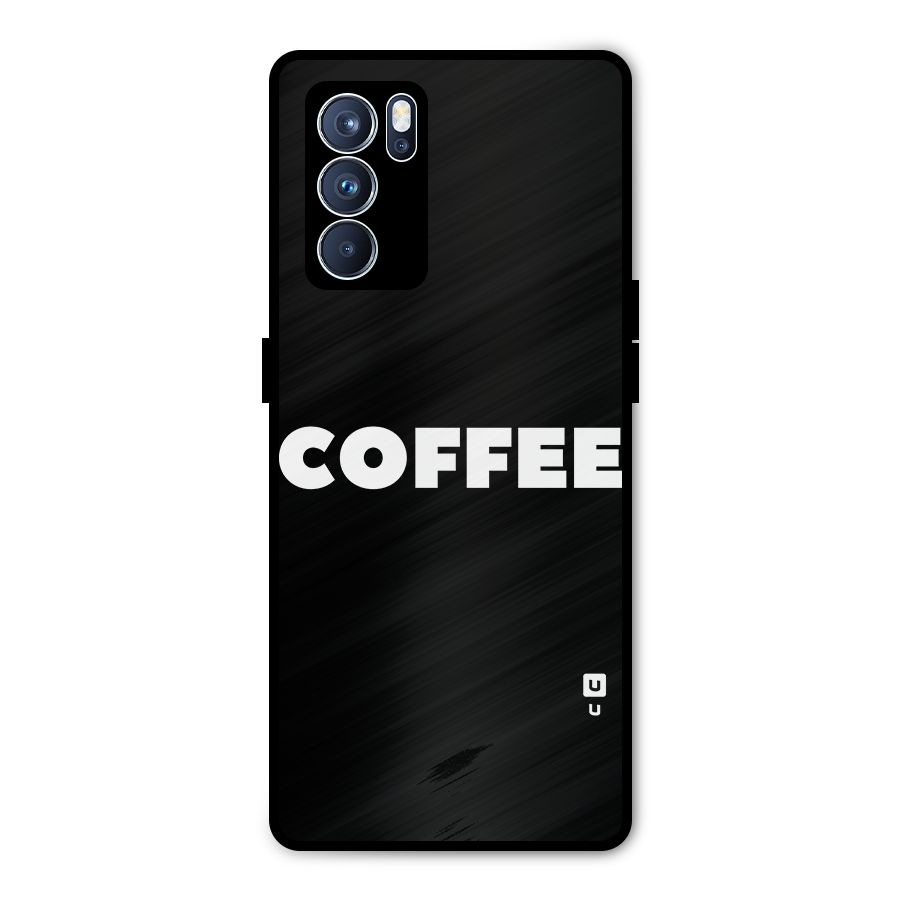 Simple Coffee Metal Back Case for Oppo Reno6 Pro 5G