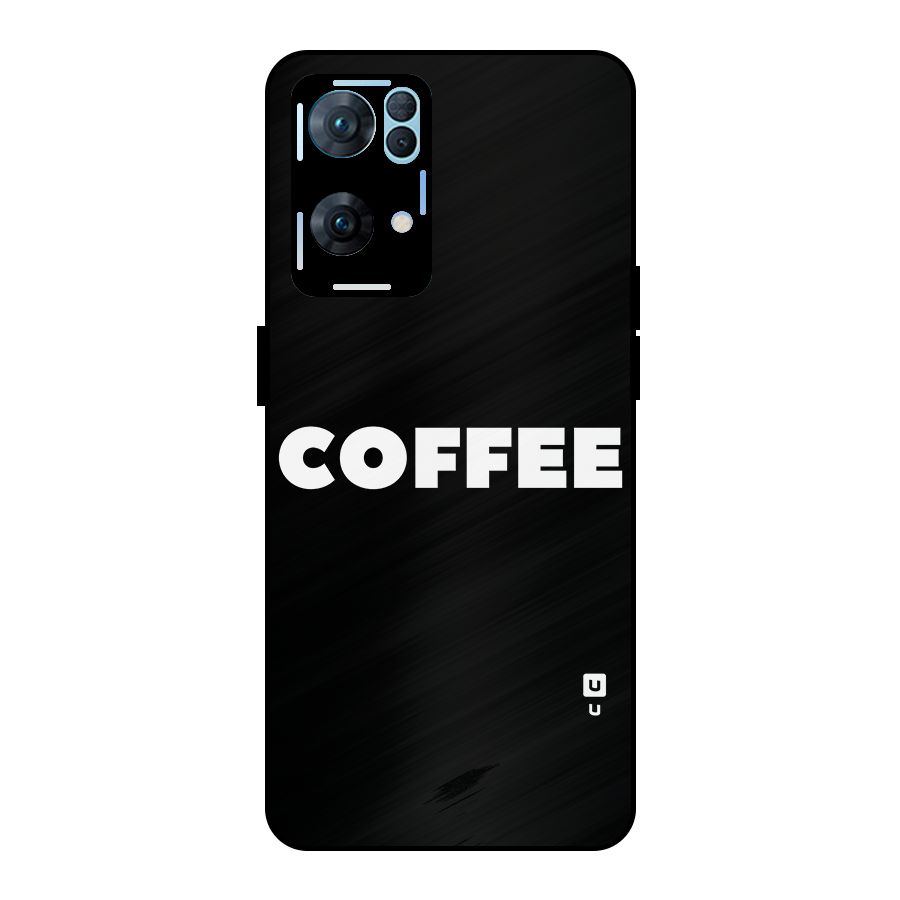 Simple Coffee Metal Back Case for Oppo Reno7 Pro 5G
