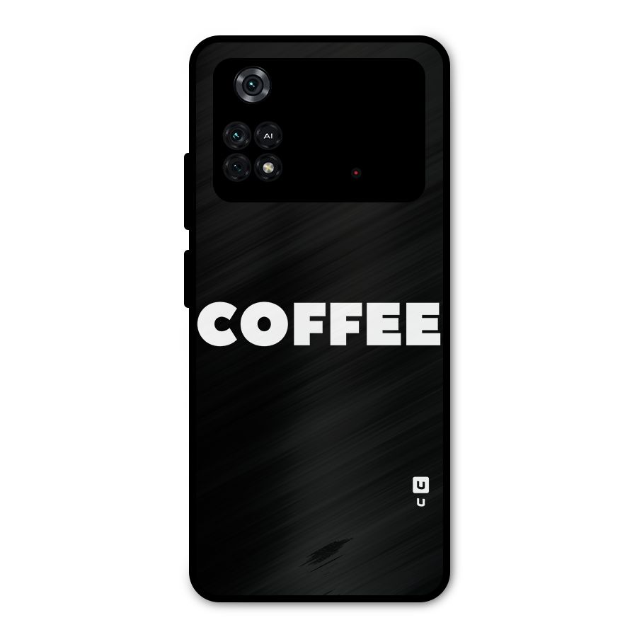 Simple Coffee Metal Back Case for Poco M4 Pro 4G