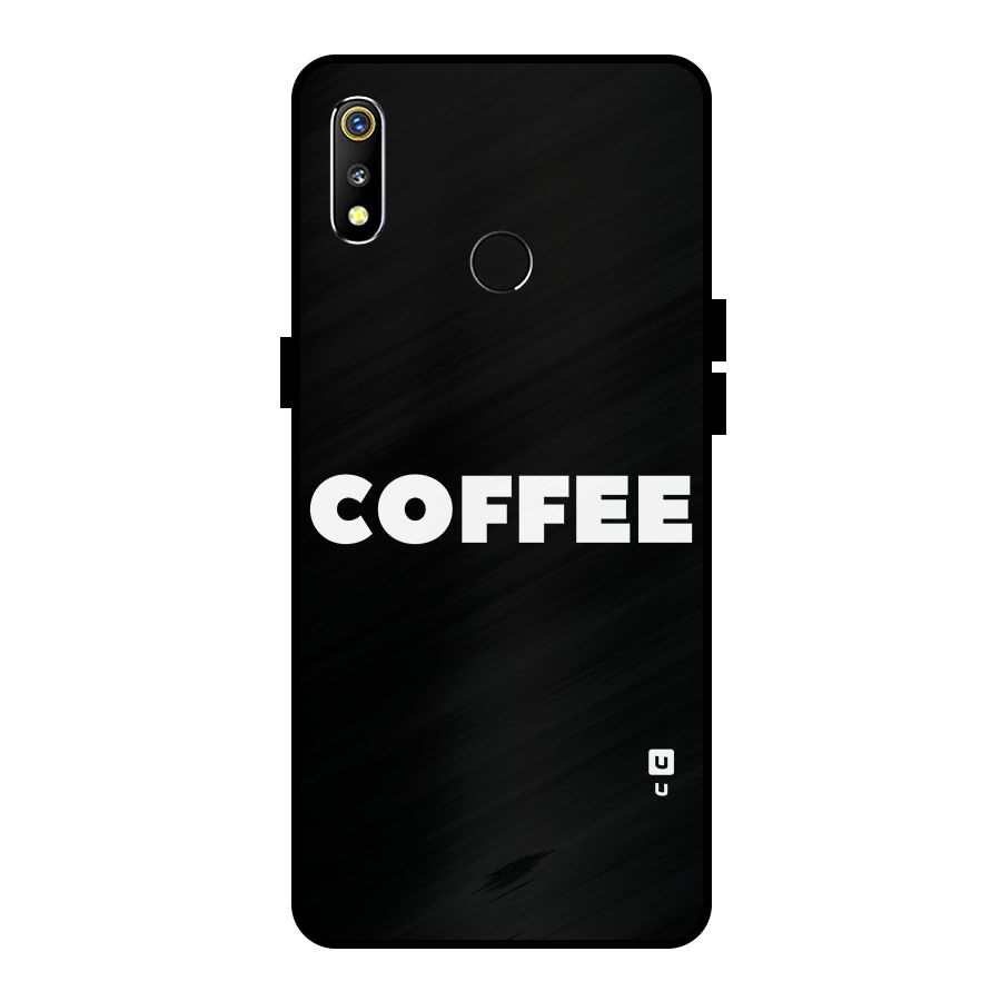 Simple Coffee Metal Back Case for Realme 3