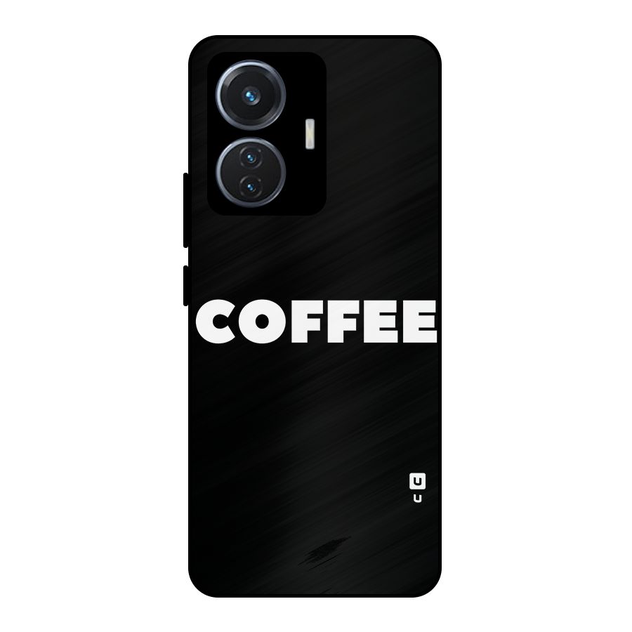 Simple Coffee Metal Back Case for Vivo T1 44W