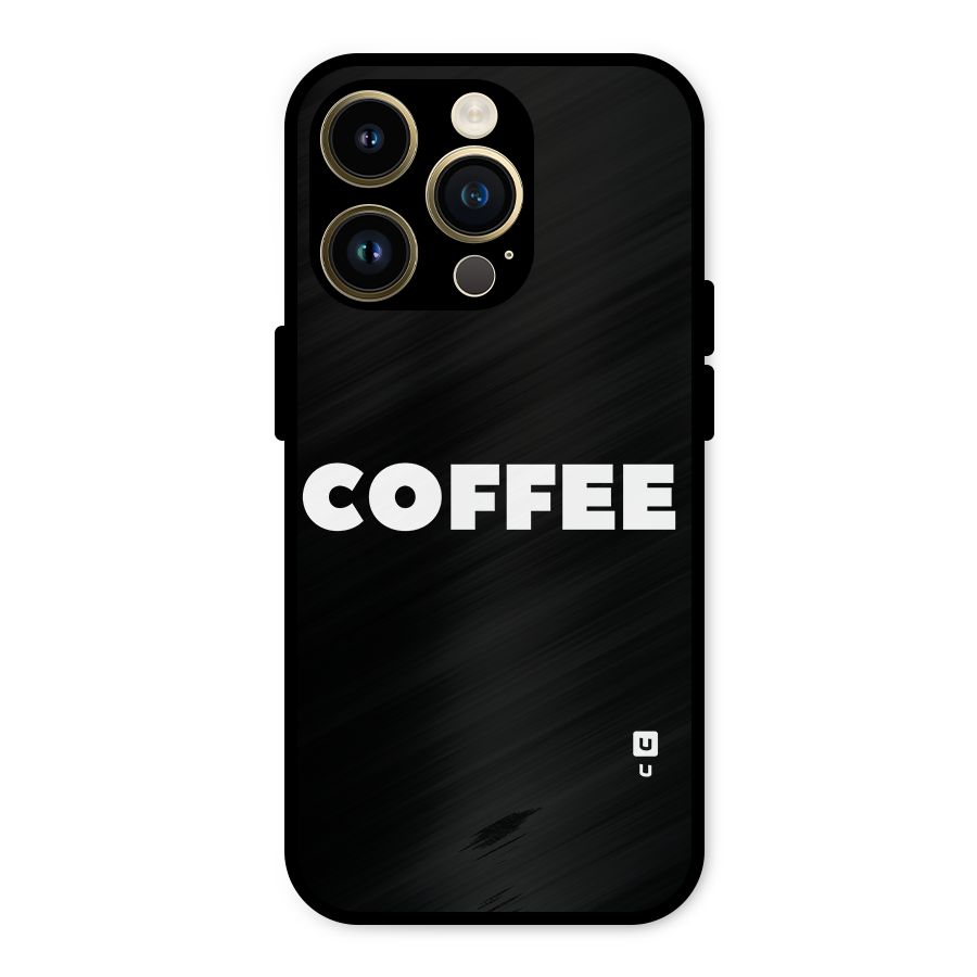 Simple Coffee Metal Back Case for iPhone 14 Pro