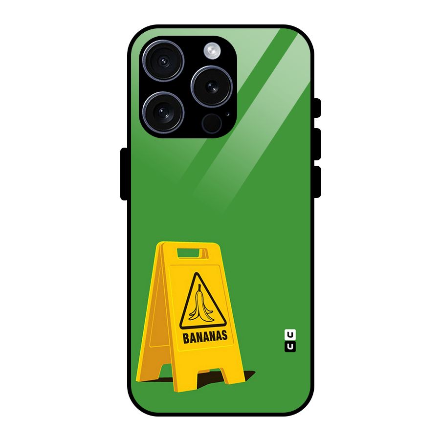 Simple Minimalist Bananas Glass Back Case for iPhone 15 Pro
