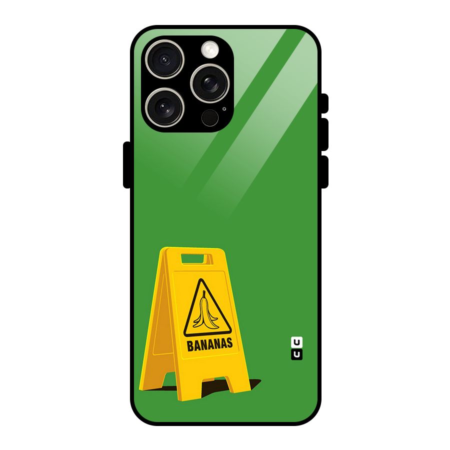Simple Minimalist Bananas Glass Back Case for iPhone 15 Pro Max
