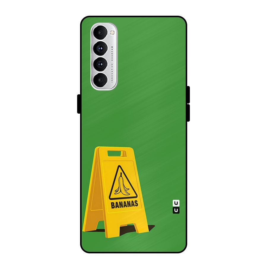 Simple Minimalist Bananas Metal Back Case for Oppo Reno4 Pro