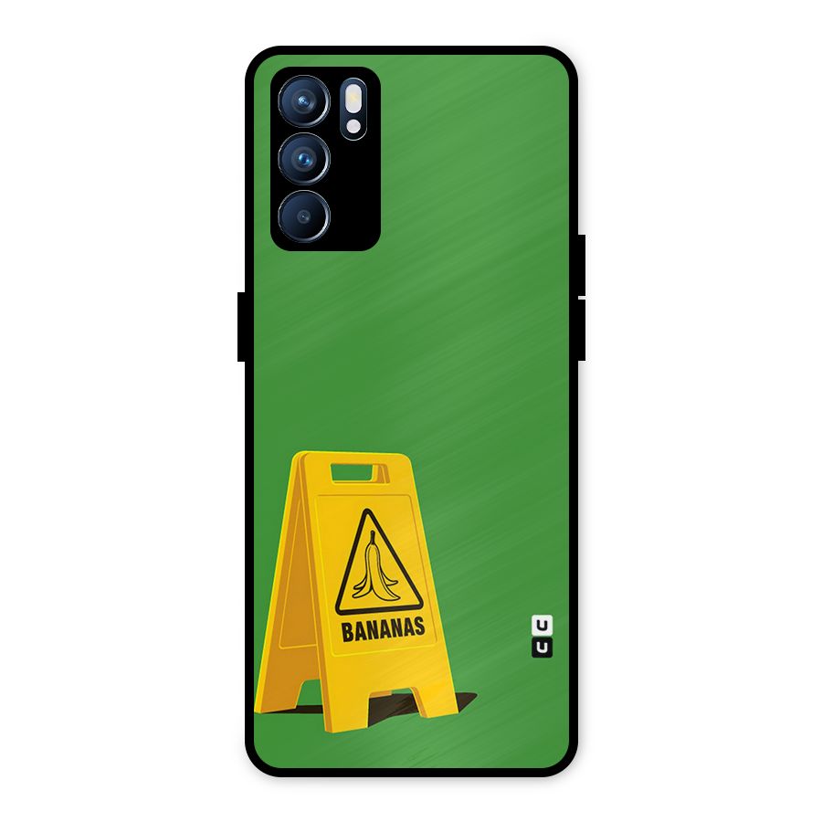 Simple Minimalist Bananas Metal Back Case for Oppo Reno6 5G