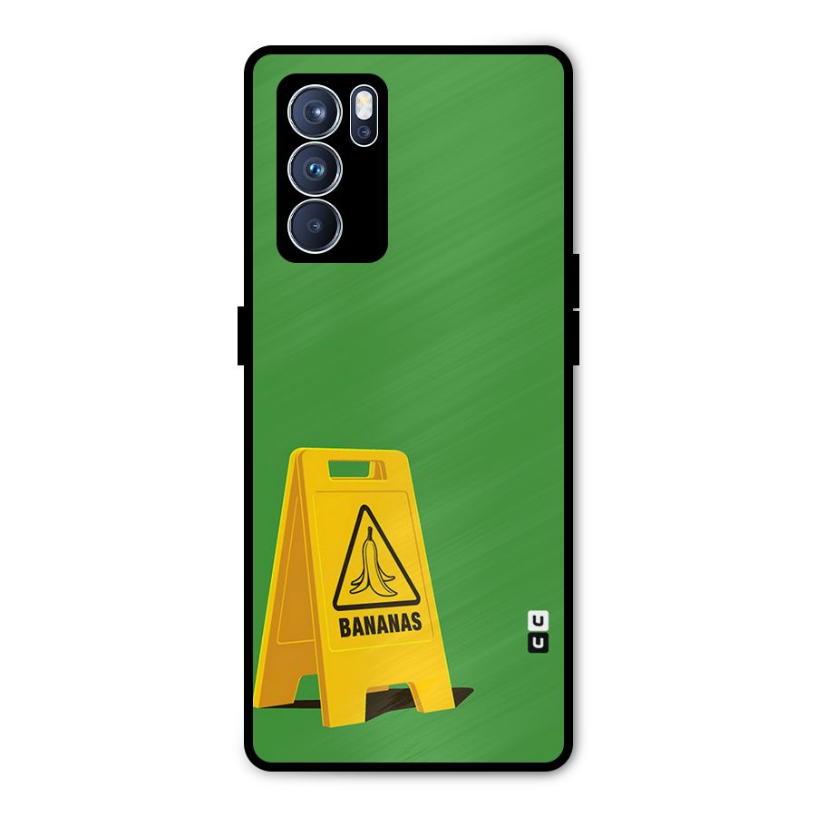 Simple Minimalist Bananas Metal Back Case for Oppo Reno6 Pro 5G