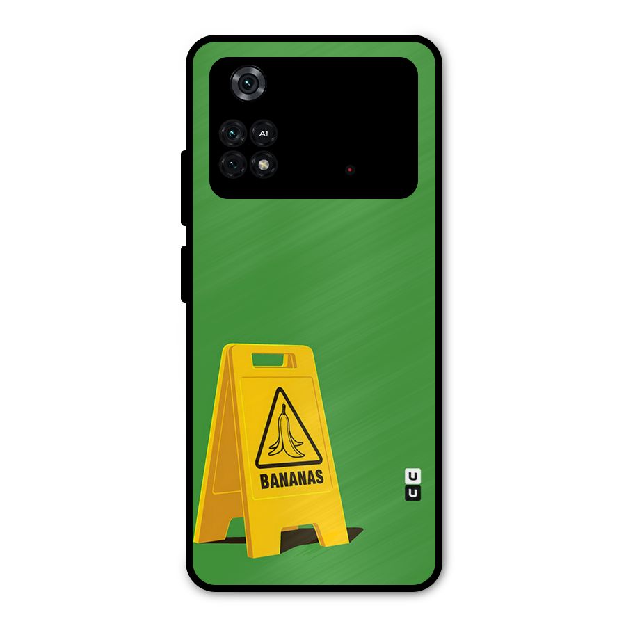 Simple Minimalist Bananas Metal Back Case for Poco M4 Pro 4G