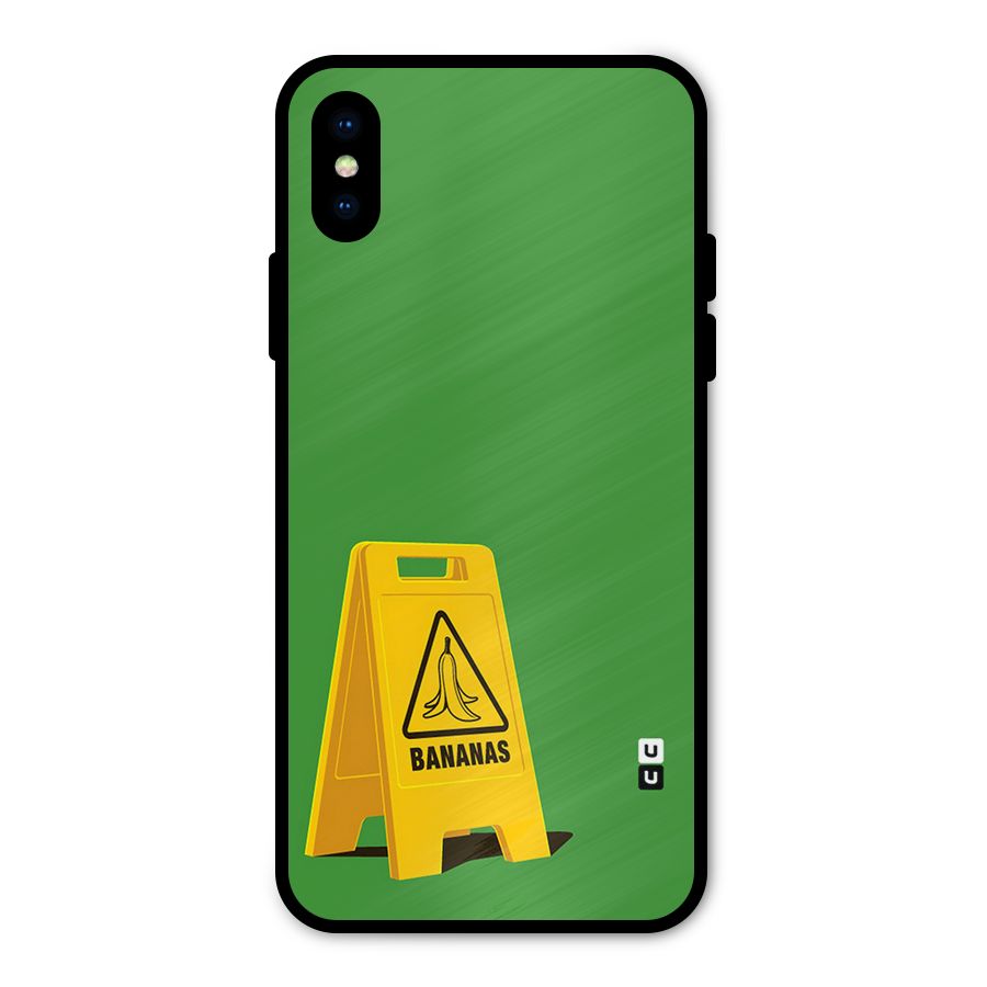 Simple Minimalist Bananas Metal Back Case for iPhone XS