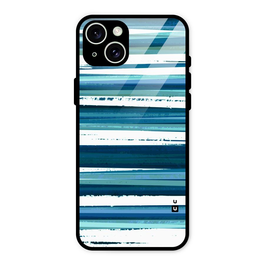 Simple Soothing Lines Glass Back Case for iPhone 15 Plus