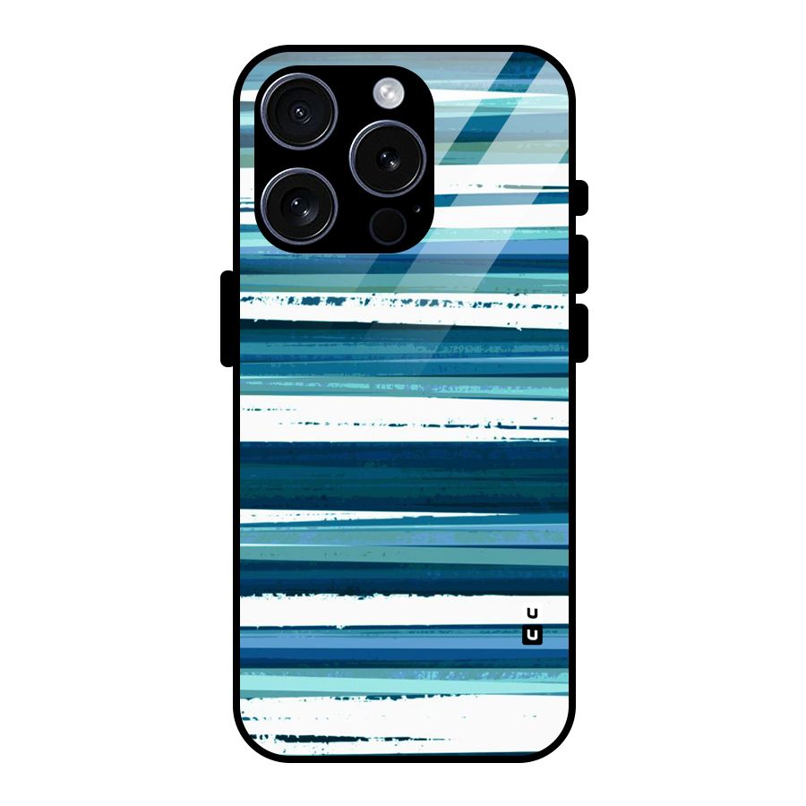Simple Soothing Lines Glass Back Case for iPhone 15 Pro