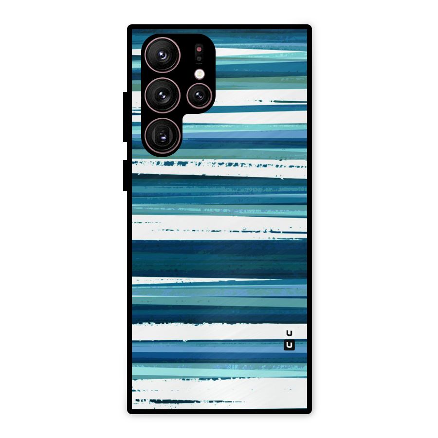 Simple Soothing Lines Metal Back Case for Galaxy S22 Ultra 5G
