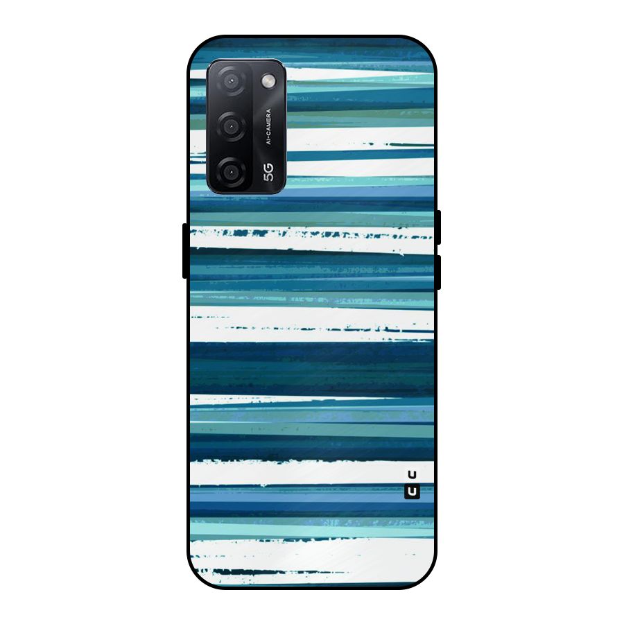 Simple Soothing Lines Metal Back Case for Oppo A53s 5G
