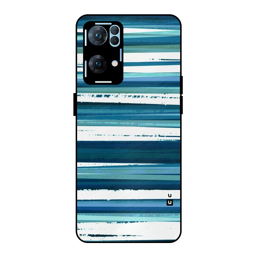 Simple Soothing Lines Metal Back Case for Oppo Reno7 Pro 5G