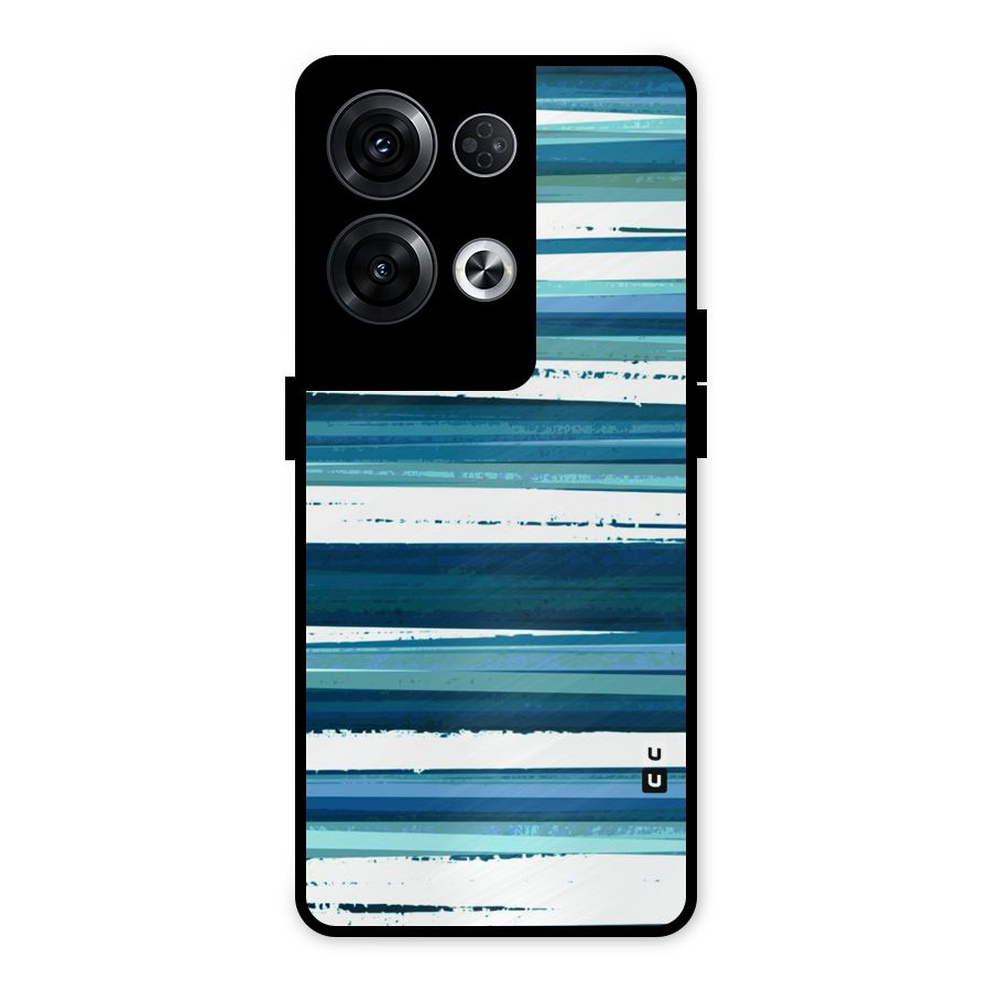 Simple Soothing Lines Metal Back Case for Oppo Reno8 Pro 5G