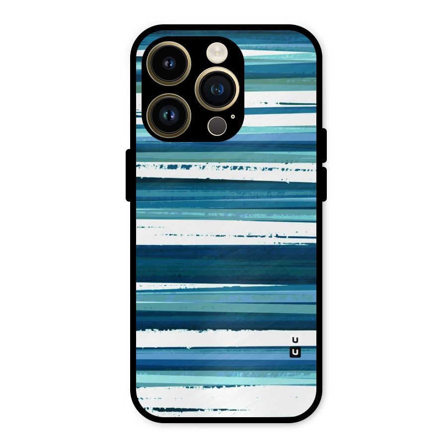 Simple Soothing Lines Metal Back Case for iPhone 14 Pro