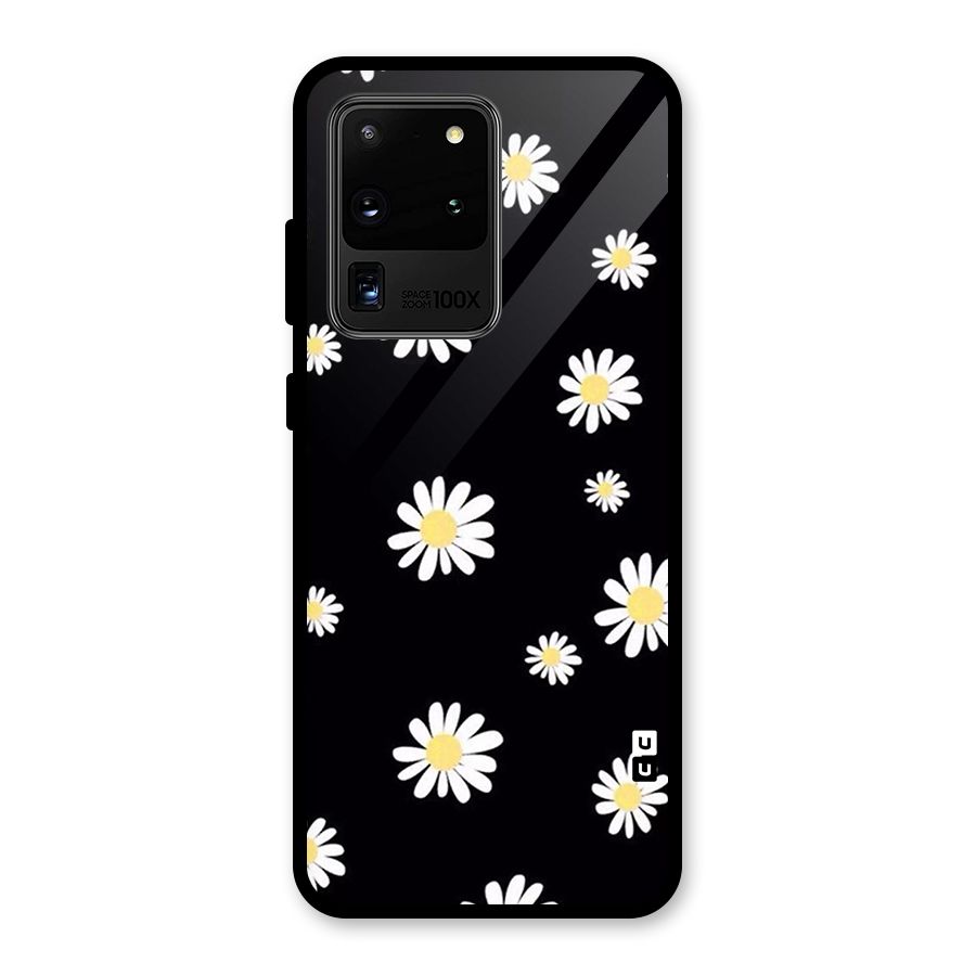 Simple Sunflowers Pattern Glass Back Case for Galaxy S20 Ultra