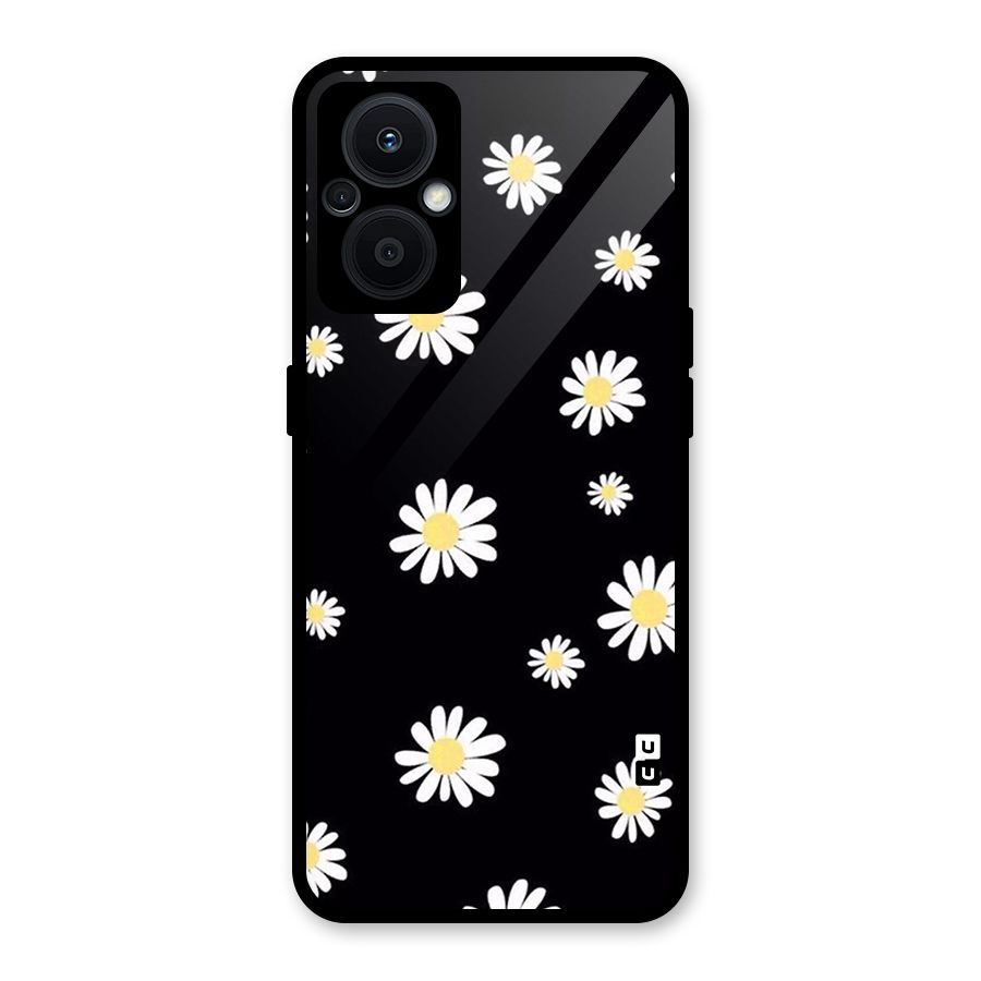 Simple Sunflowers Pattern Glass Back Case for Oppo F21s Pro 5G
