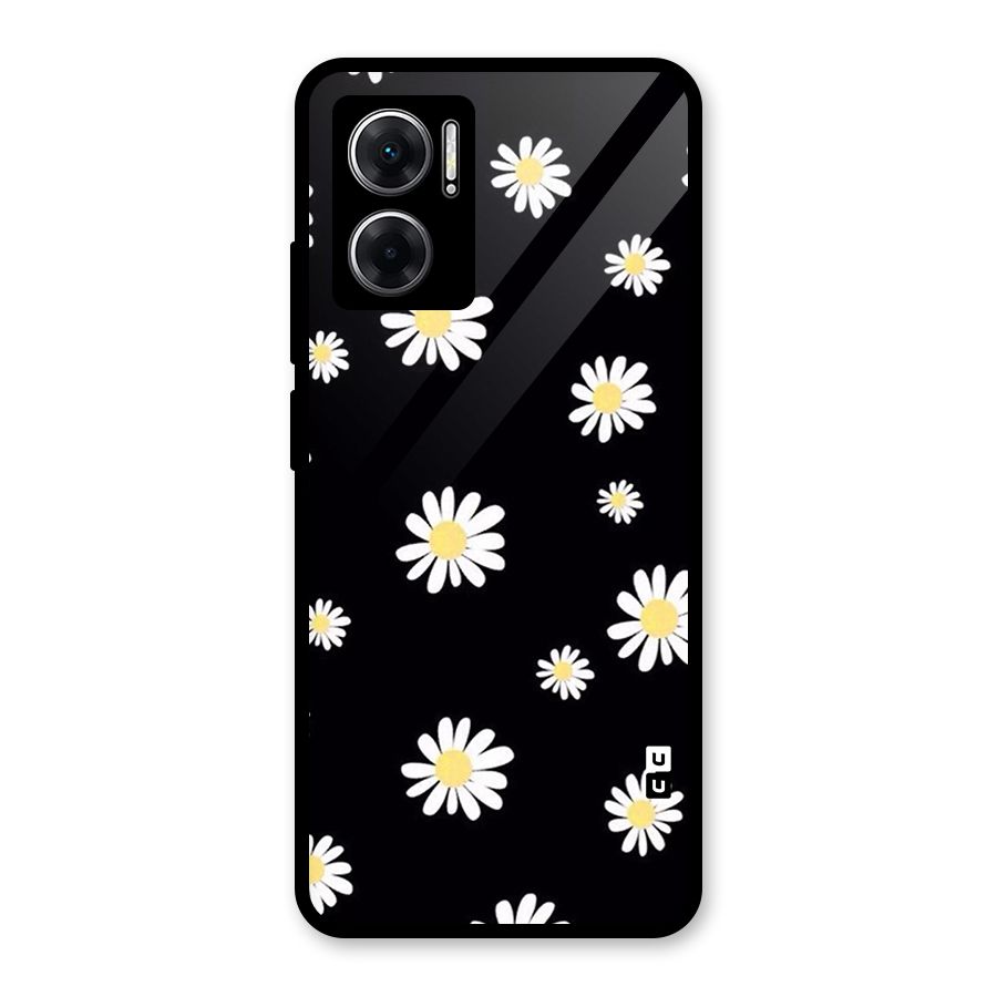Simple Sunflowers Pattern Glass Back Case for Redmi 11 Prime 5G