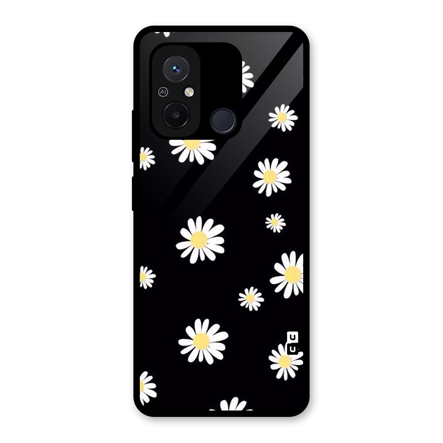 Simple Sunflowers Pattern Glass Back Case for Redmi 12C