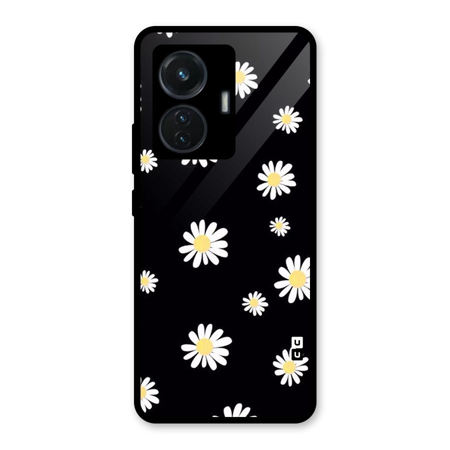 Simple Sunflowers Pattern Glass Back Case for Vivo T1 44W