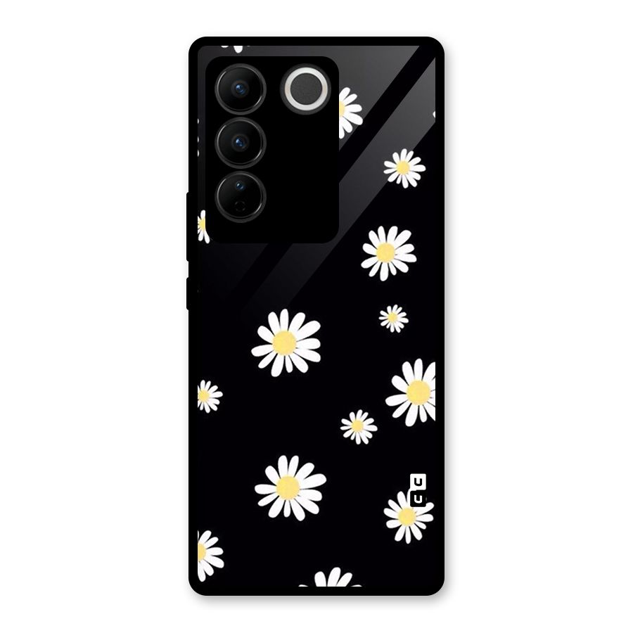 Simple Sunflowers Pattern Glass Back Case for Vivo V27