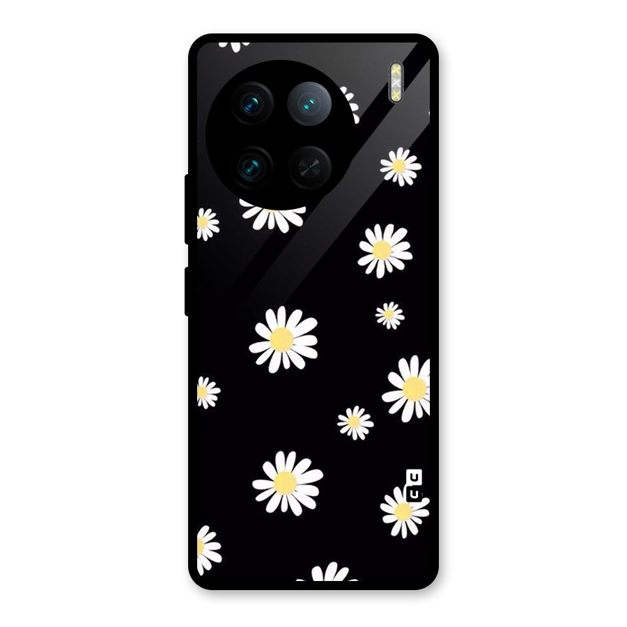 Simple Sunflowers Pattern Glass Back Case for Vivo X90 Pro