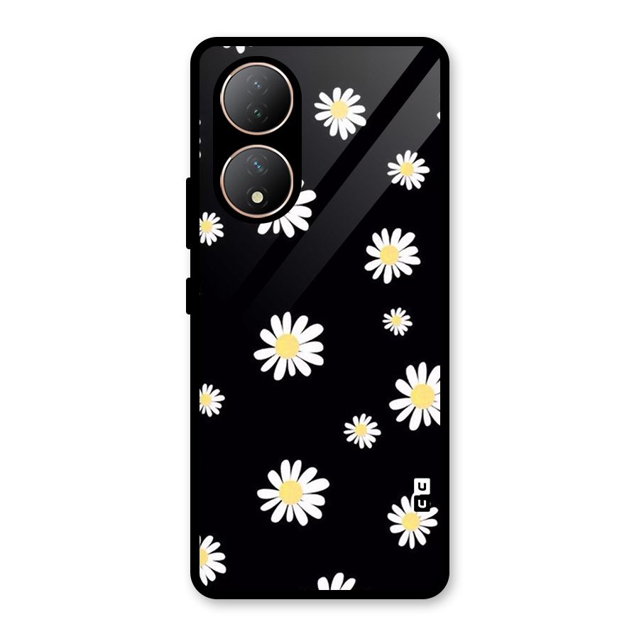 Simple Sunflowers Pattern Glass Back Case for Vivo Y100