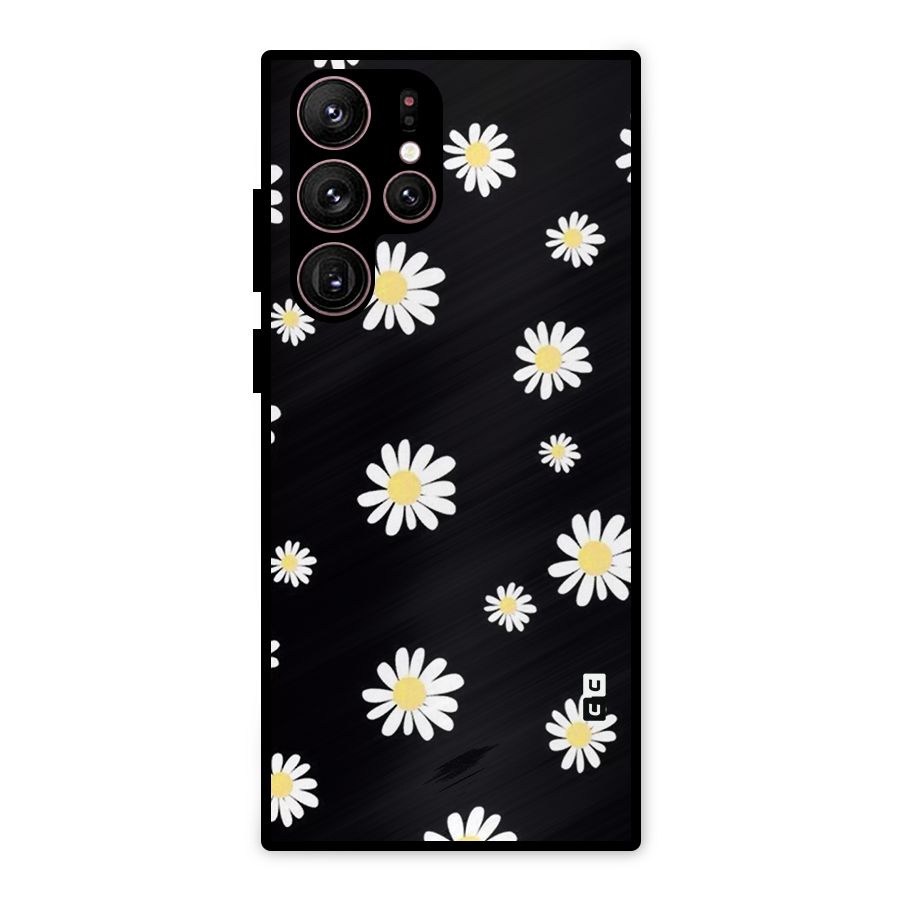 Simple Sunflowers Pattern Metal Back Case for Galaxy S22 Ultra 5G