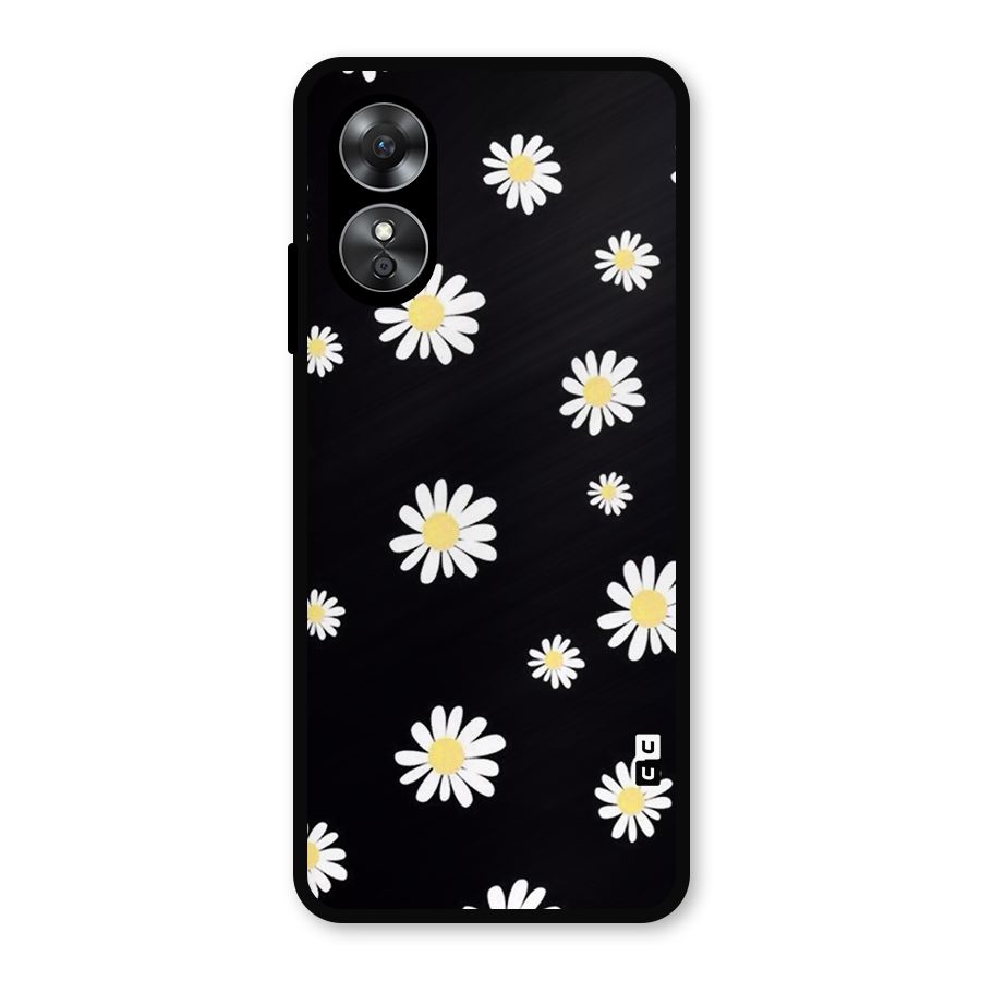 Simple Sunflowers Pattern Metal Back Case for Oppo A17