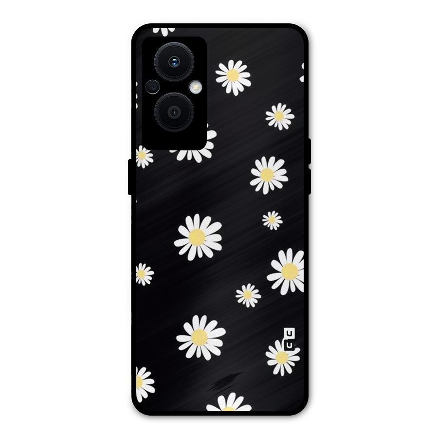 Simple Sunflowers Pattern Metal Back Case for Oppo F21s Pro 5G