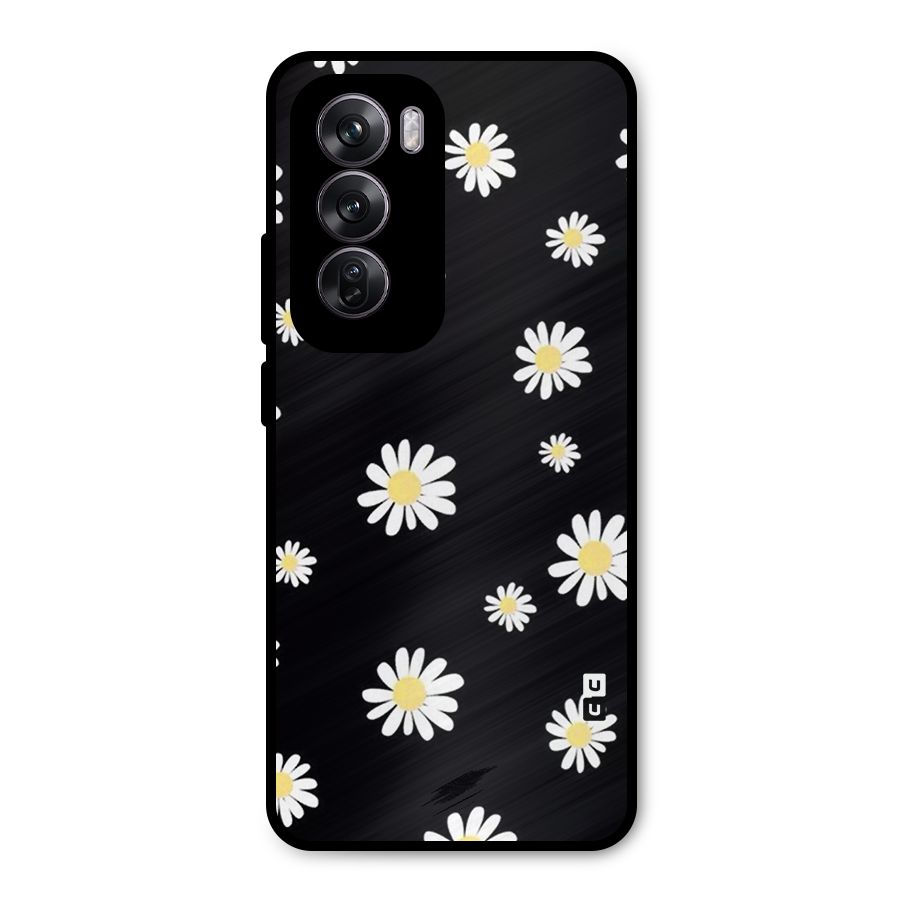 Simple Sunflowers Pattern Metal Back Case for Oppo Reno12 Pro